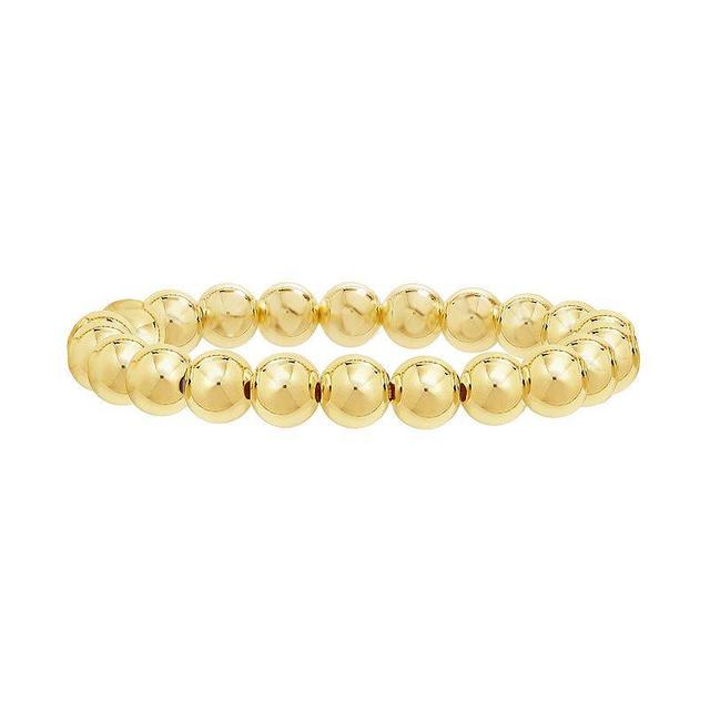 Paige Harper 14k Gold Over Recycled Brass 8mm Bead Stretch Bracelet, Womens, Gold Tone Product Image