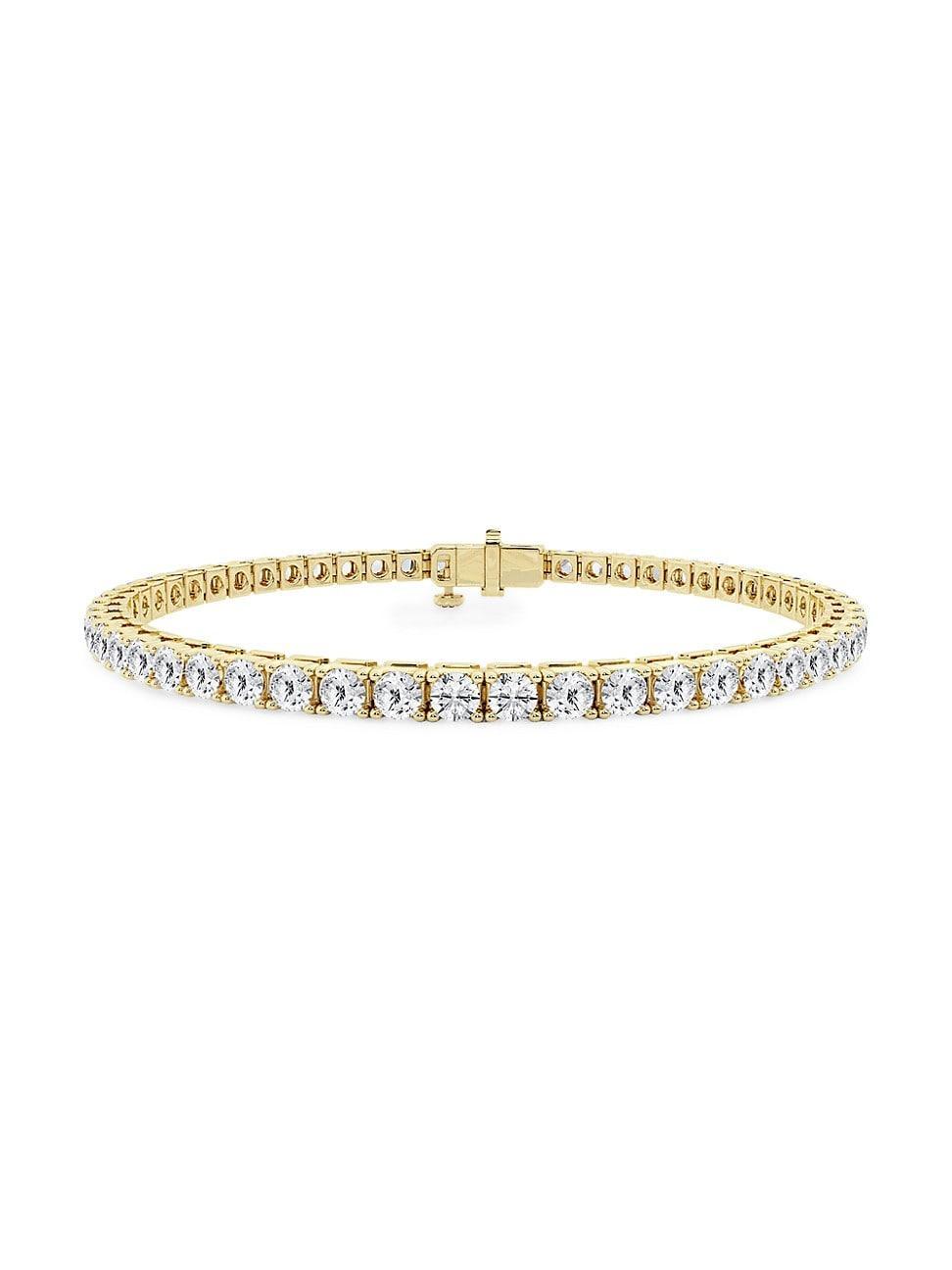 Womens 14K Yellow Gold & Lab-Grown Diamond 4-Prong Tennis Bracelet/5-20 TCW Product Image