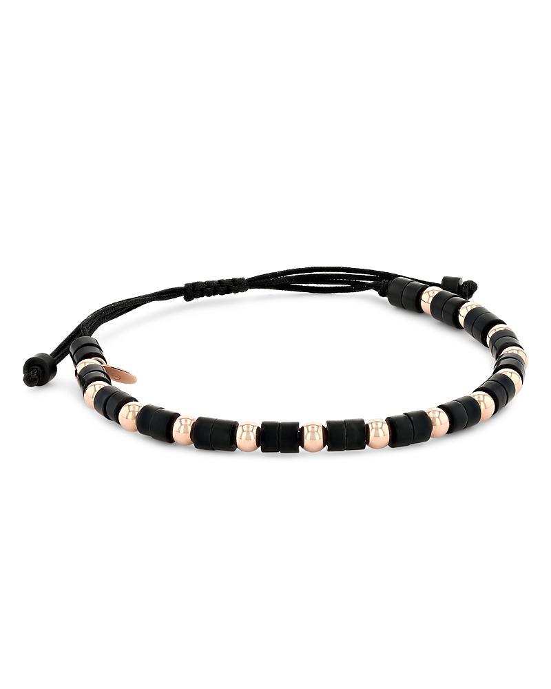 Alberto Milani Mens 18K Rose Gold & Onyx Beaded Bracelet Product Image