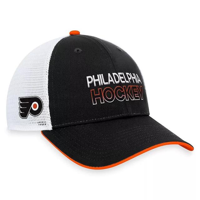 Mens Fanatics Black Philadelphia Flyers Authentic Pro Rink Trucker Adjustable Hat Product Image