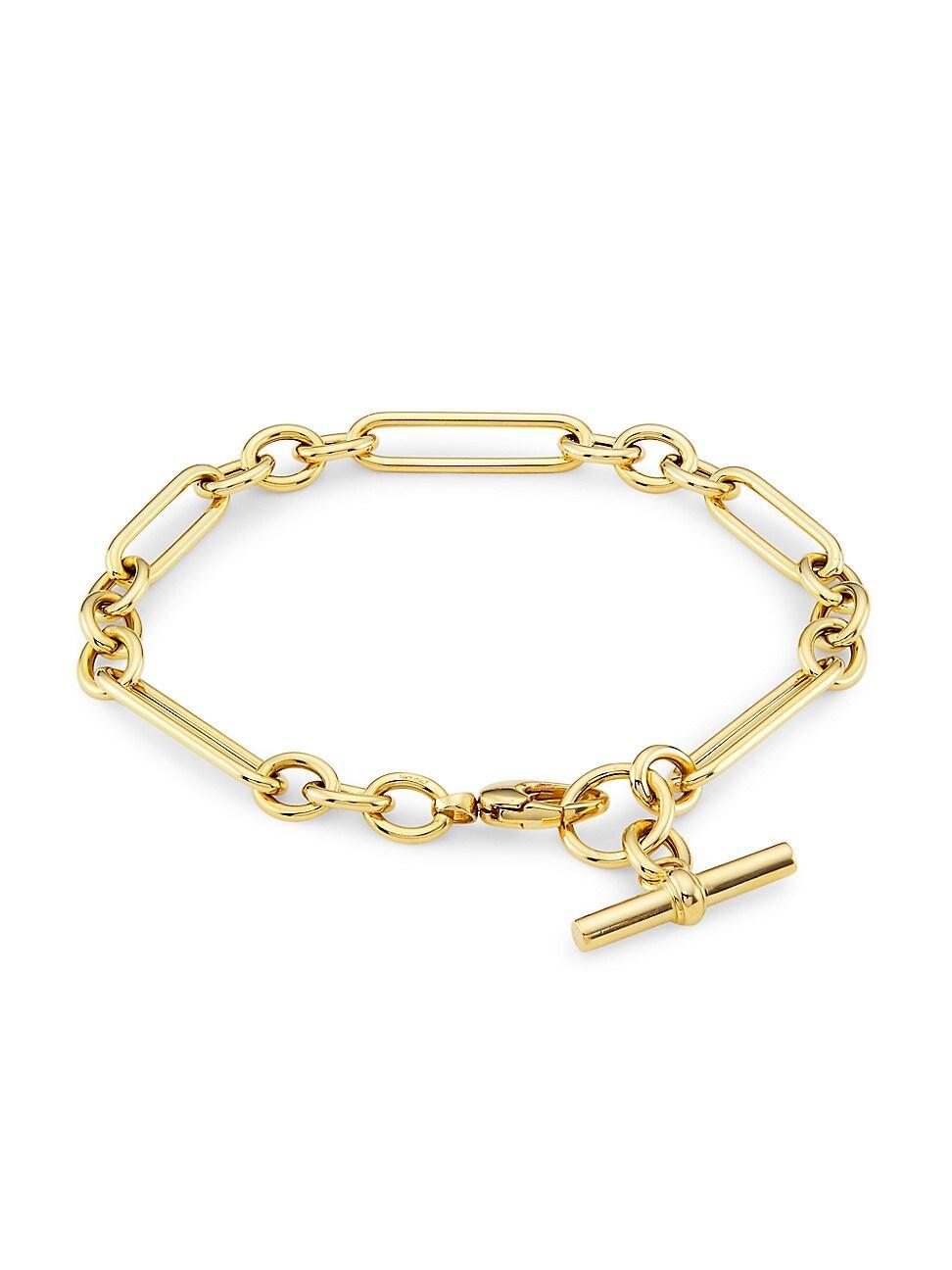 Womens 14K Yellow Gold Mixed-Link Chain Bracelet Product Image