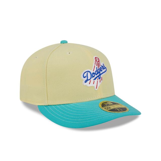 Los Angeles Dodgers Soft Yellow Low Profile 59FIFTY Fitted Hat Male Product Image