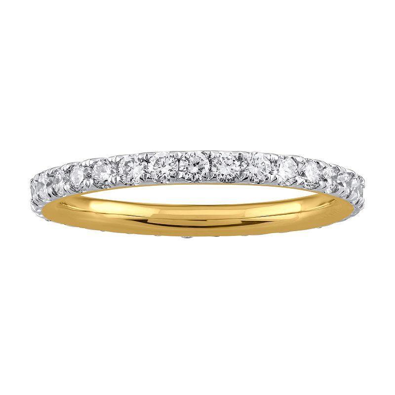 Arctic Clear 14k Gold 1 Carat T.W. Lab-Grown Diamond Eternity Wedding Band, Womens Product Image