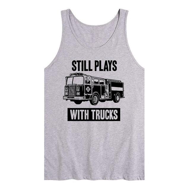 Mens Still Plays With Trucks Fire Tank Top Product Image