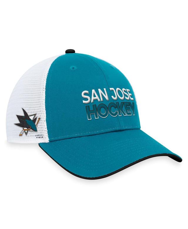 Mens Fanatics Branded Teal San Jose Sharks Authentic Pro Rink Trucker Adjustable Hat Product Image