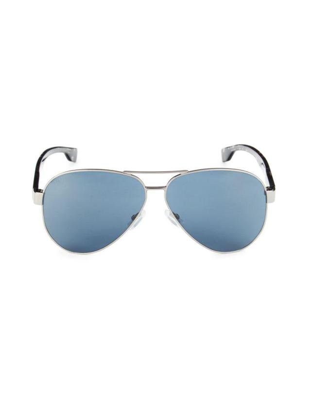 Men's 63mm Aviator Sunglasses In Blue Product Image