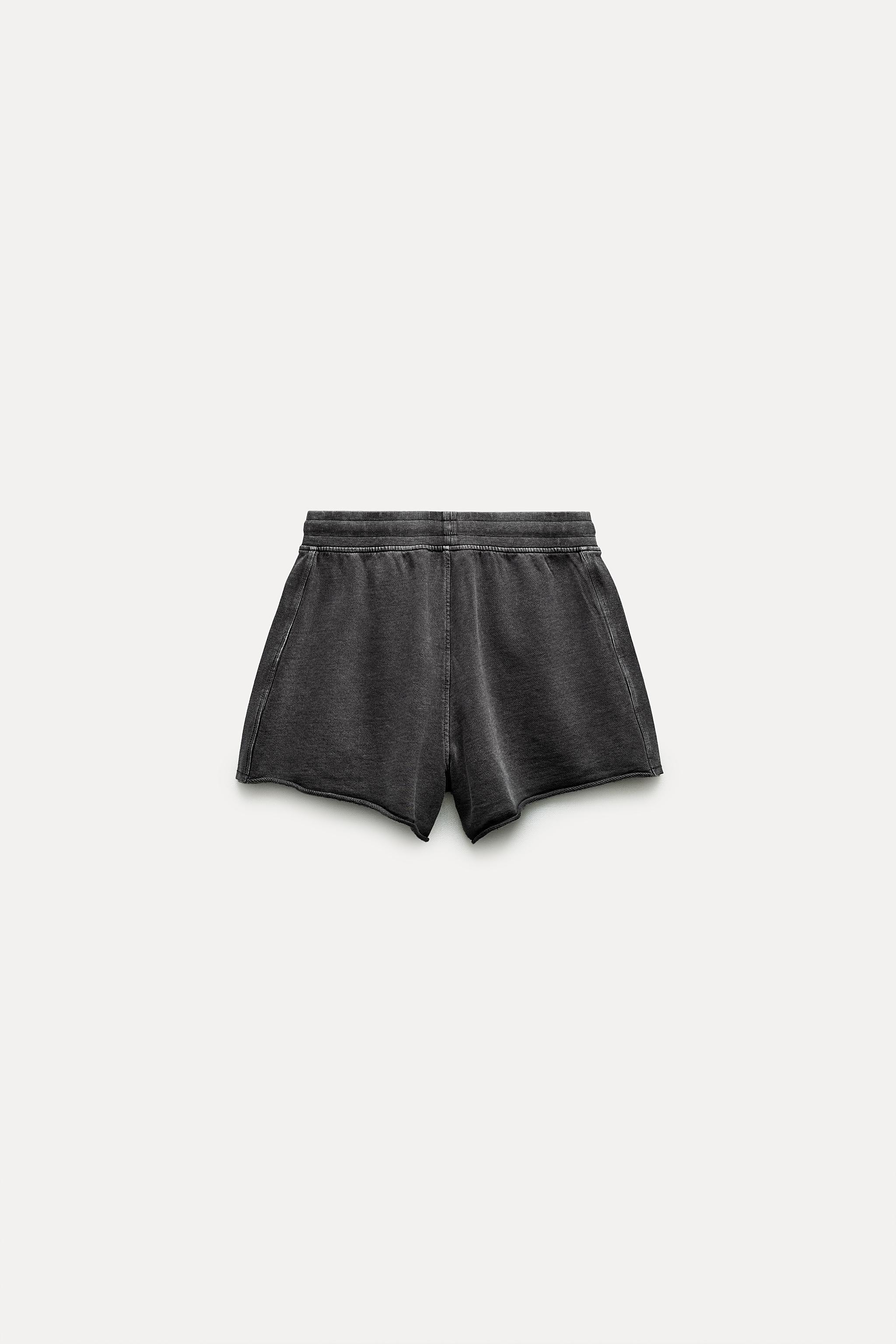 WASHED EFFECT PLUSH SHORTS Product Image