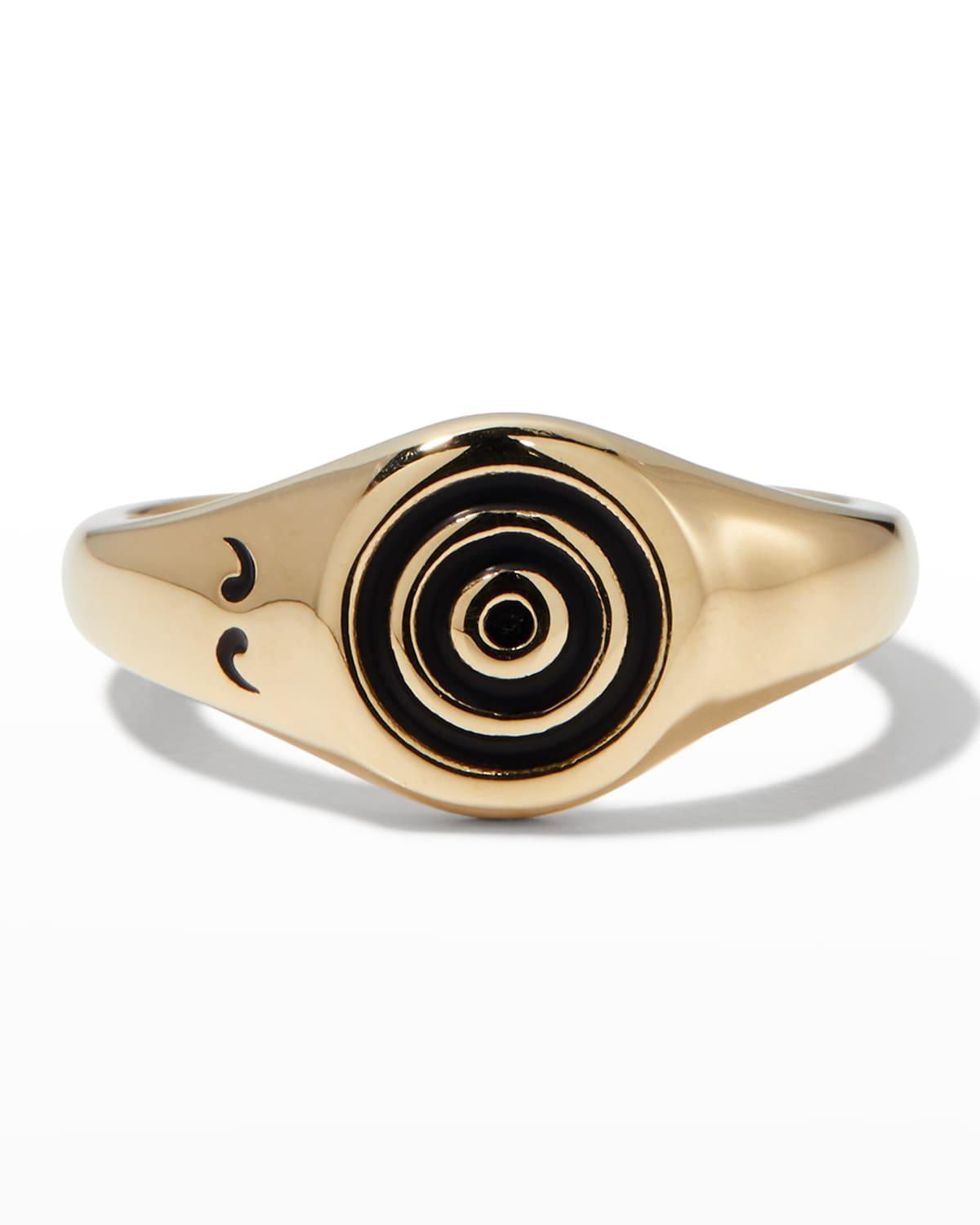 Mens Yellow Gold Acies Ipnotic Signet Ring Product Image