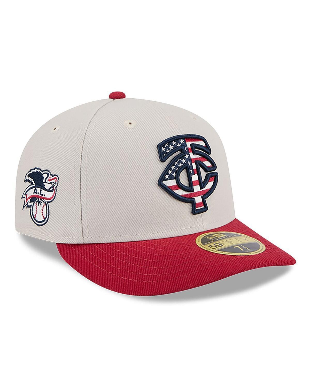 Mens New Era Khaki/Red Minnesota Twins 2024 Fourth of July Low Profile 59FIFTY Fitted Hat Product Image