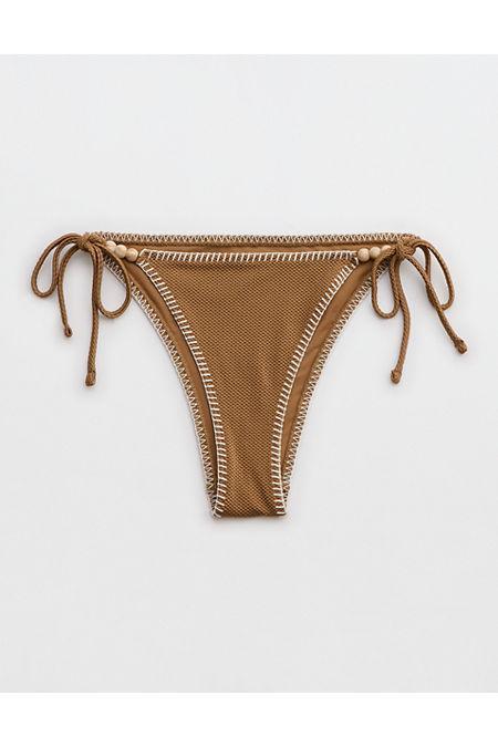 Aerie Shine Pique Cheekiest Tie Bikini Bottom Women's Product Image