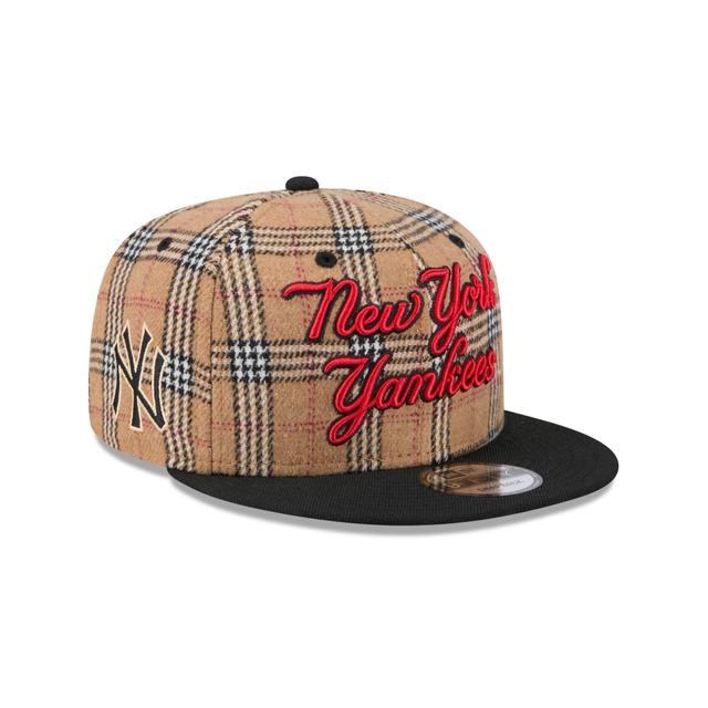 New York Yankees Tan Tartan 9FIFTY Snapback Hat Male Product Image