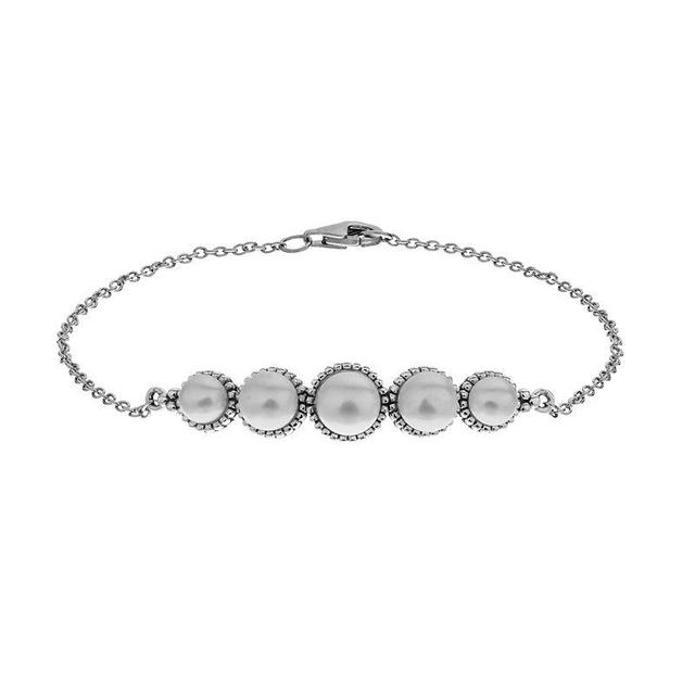 SIRI USA by TJM Sterling Silver Freshwater Cultured Pearl Bracelet, Womens White Product Image