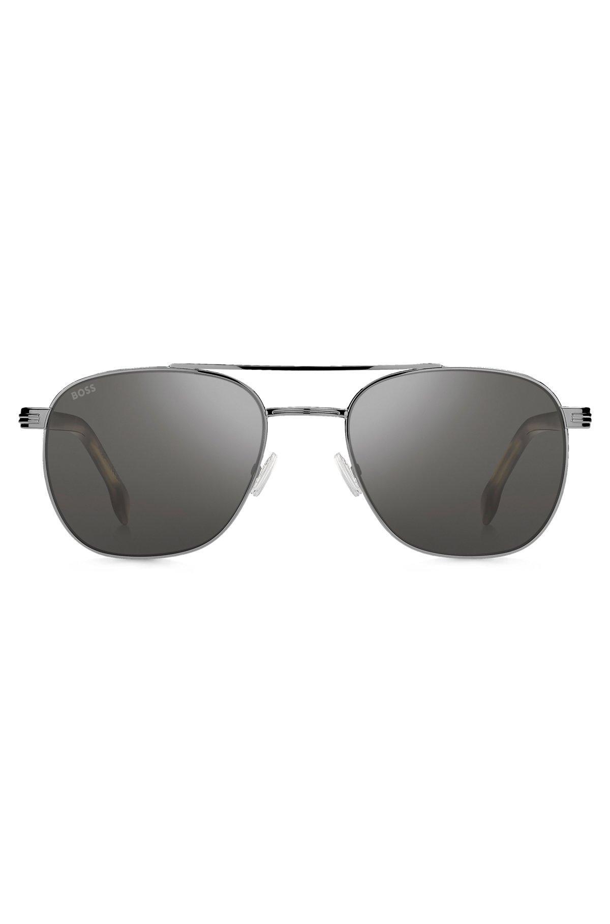 Silver-tone sunglasses with horn-effect details Product Image