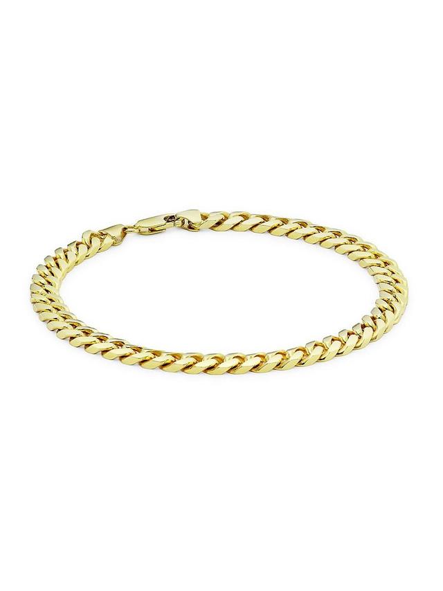 Mens 14K Yellow Gold Cuban Chain Bracelet Product Image