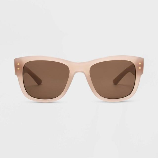 Womens Shiny Plastic Square Sunglasses - Universal Thread Tan Product Image