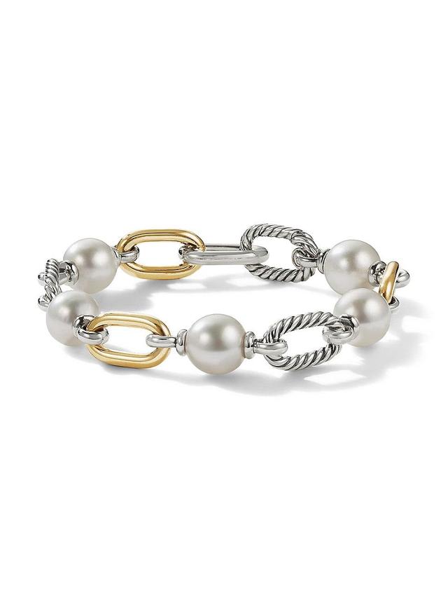 Womens Madison 11-12MM Pearl Chain Bracelet With 18K Yellow Gold Product Image