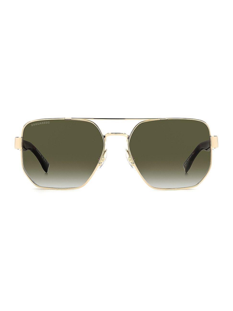 Mens 58MM Metal Pilot Sunglasses Product Image