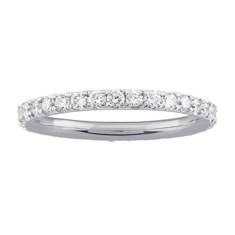 Arctic Clear 14k Gold 1 Carat T.W. Lab-Grown Diamond Eternity Wedding Band, Womens 14k White Gold Product Image