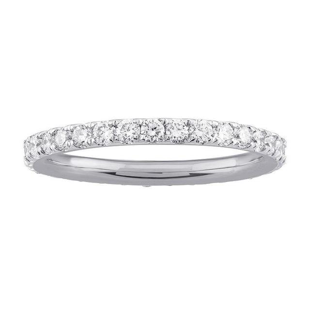 Arctic Clear 14k Gold 1 Carat T.W. Lab-Grown Diamond Eternity Wedding Band, Womens 14k White Gold Product Image