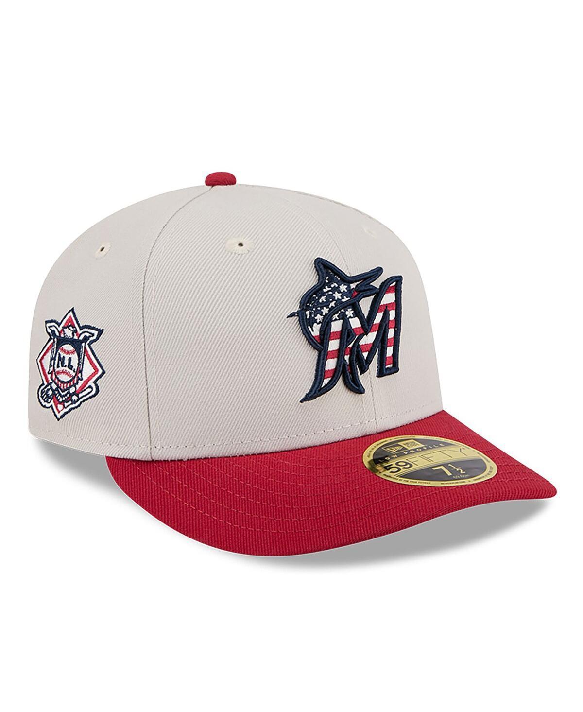 New Era Mens Red Miami Marlins 2024 Fourth of July Low Profile 59FIFTY Fitted Hat Product Image