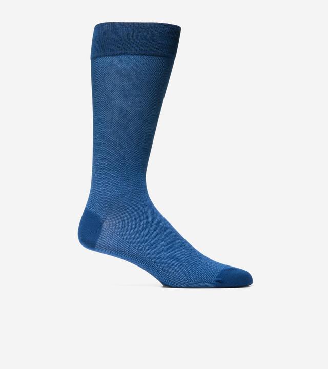 Cole Haan Mens Pique Textured Crew Socks - Blue Size OSFA Product Image