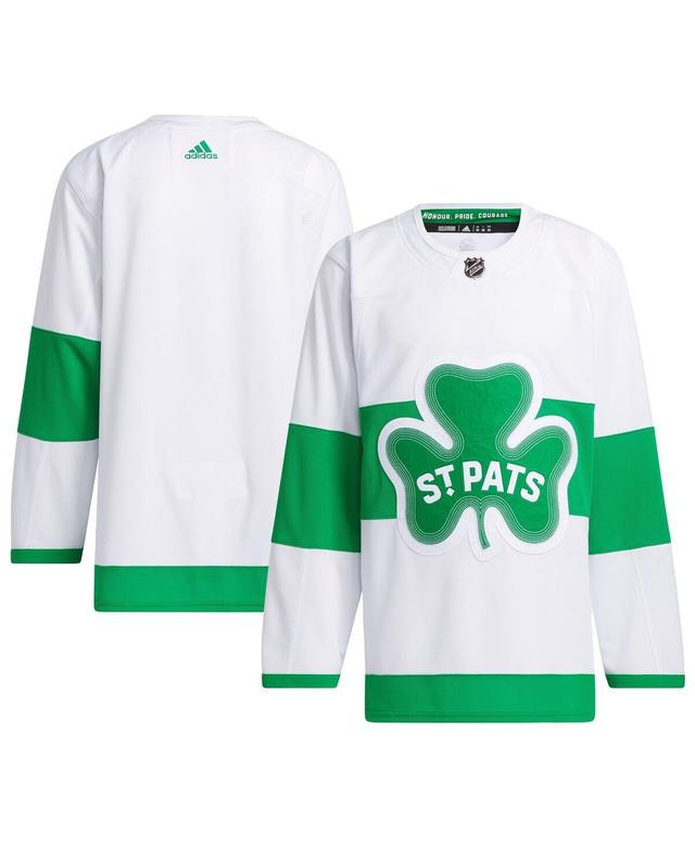 Mens adidas White Toronto Maple Leafs St. Patricks Alternate Primegreen Authentic Jersey Product Image