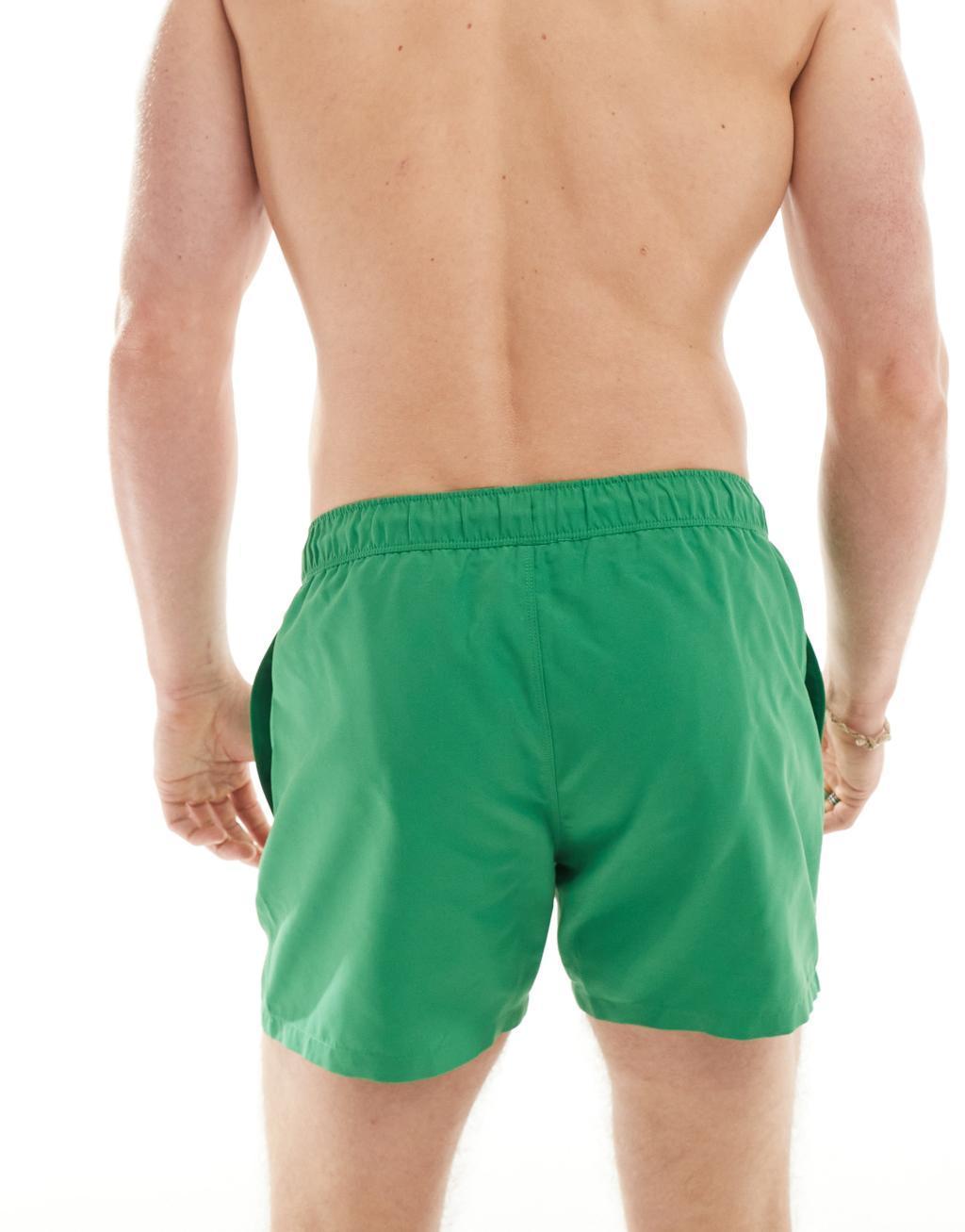 ASOS DESIGN swim shorts in short length in green  Product Image