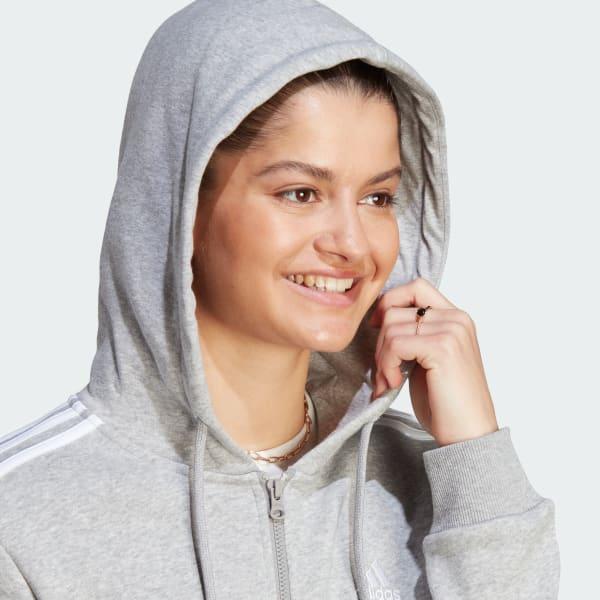 Essentials 3-Stripes Full-Zip Fleece Hoodie Product Image