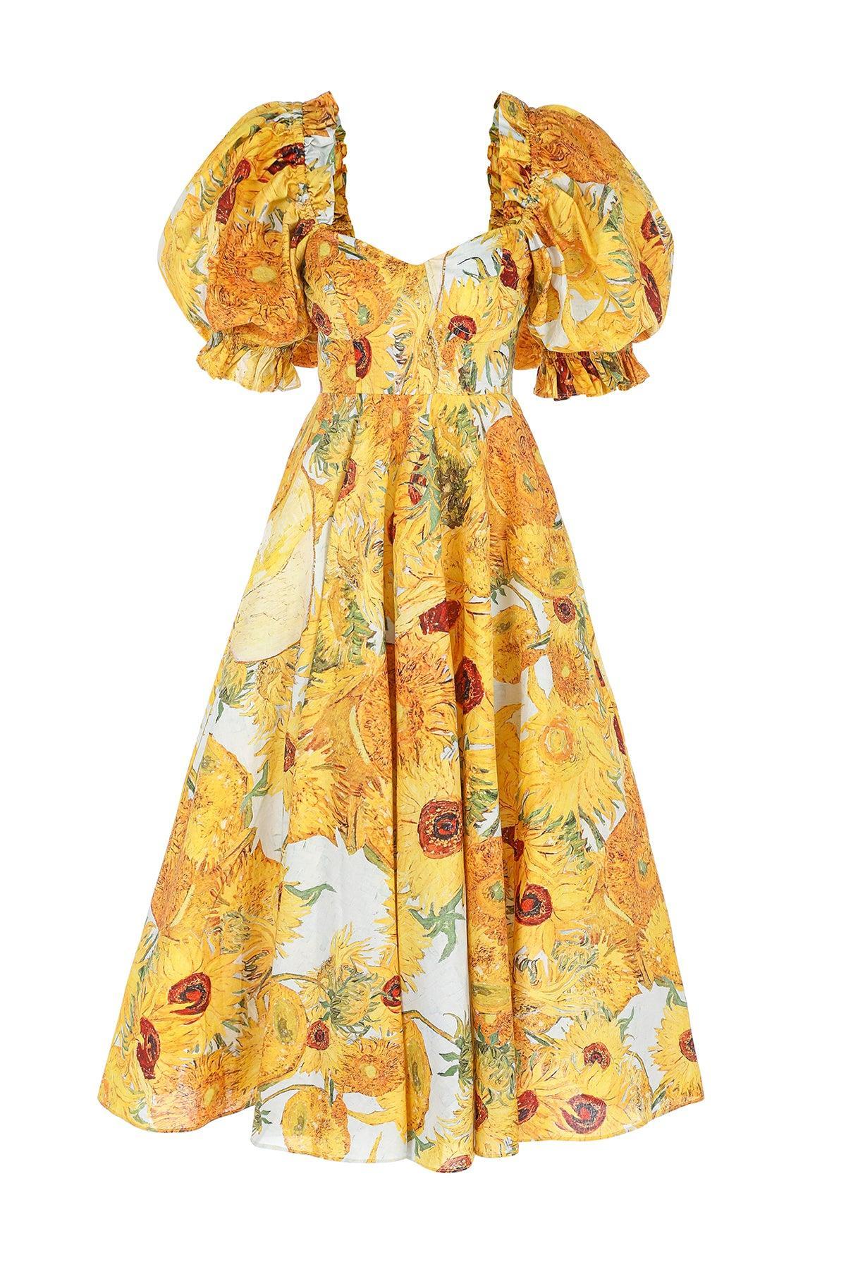 Sunflowers Tea Rose Dress Product Image