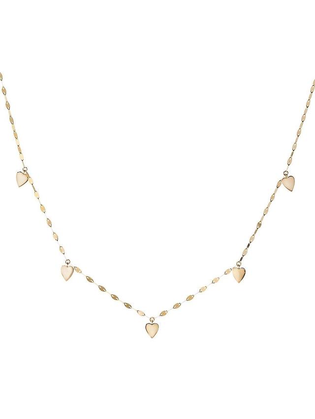 Womens 14K Yellow Gold Heart Charm Necklace Product Image