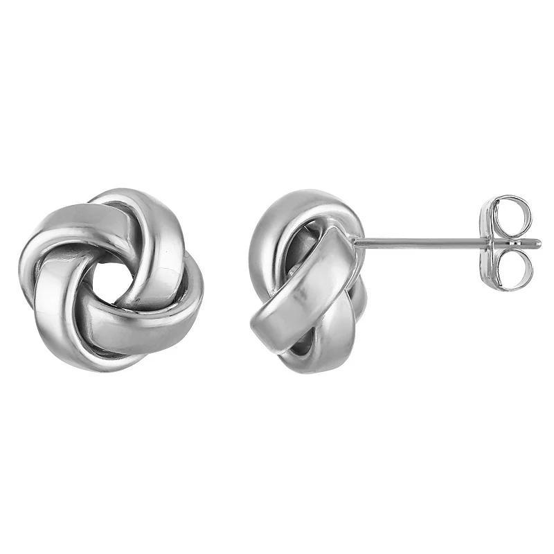 Giorgio di Vicenza 14k White Gold Love Knot Earrings, Womens Product Image