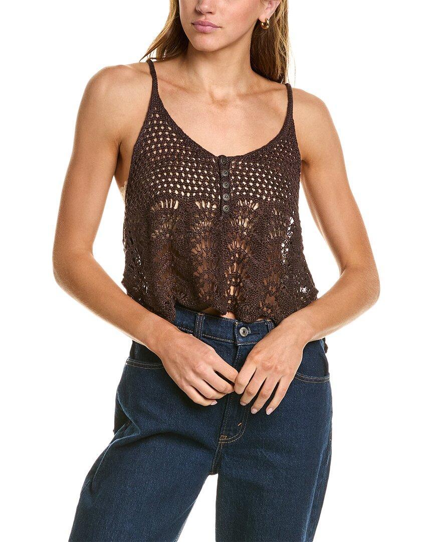 FREE PEOPLE Summer Breeze Linen-blend Tank In Brown Product Image