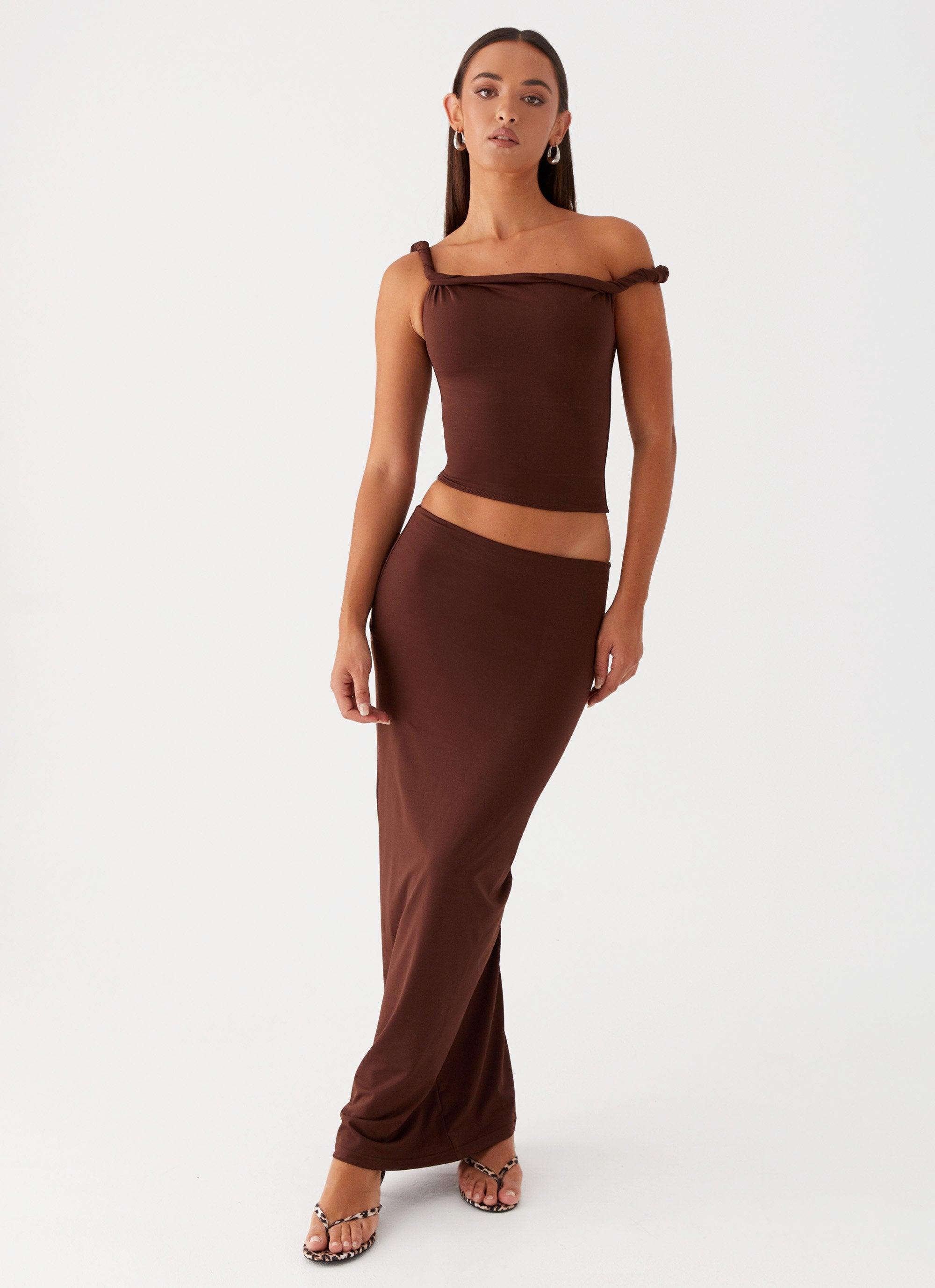 Solace Soul Maxi Skirt - Chocolate Product Image