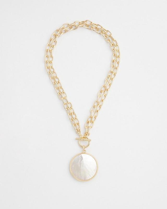 Convertible Shell Pendant Necklace   Chico's - Gold - Women Product Image