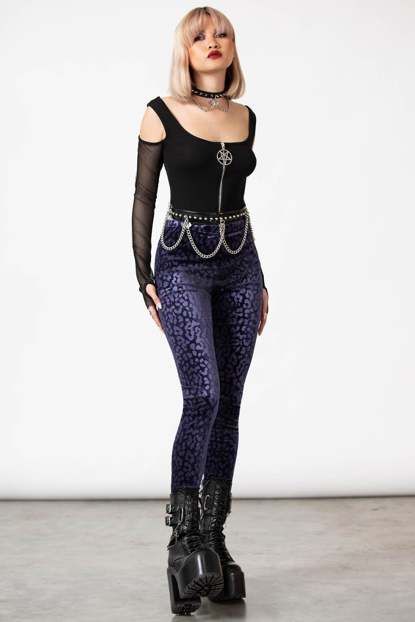 Caturday Leggings [PLUM] - Resurrect Female Product Image