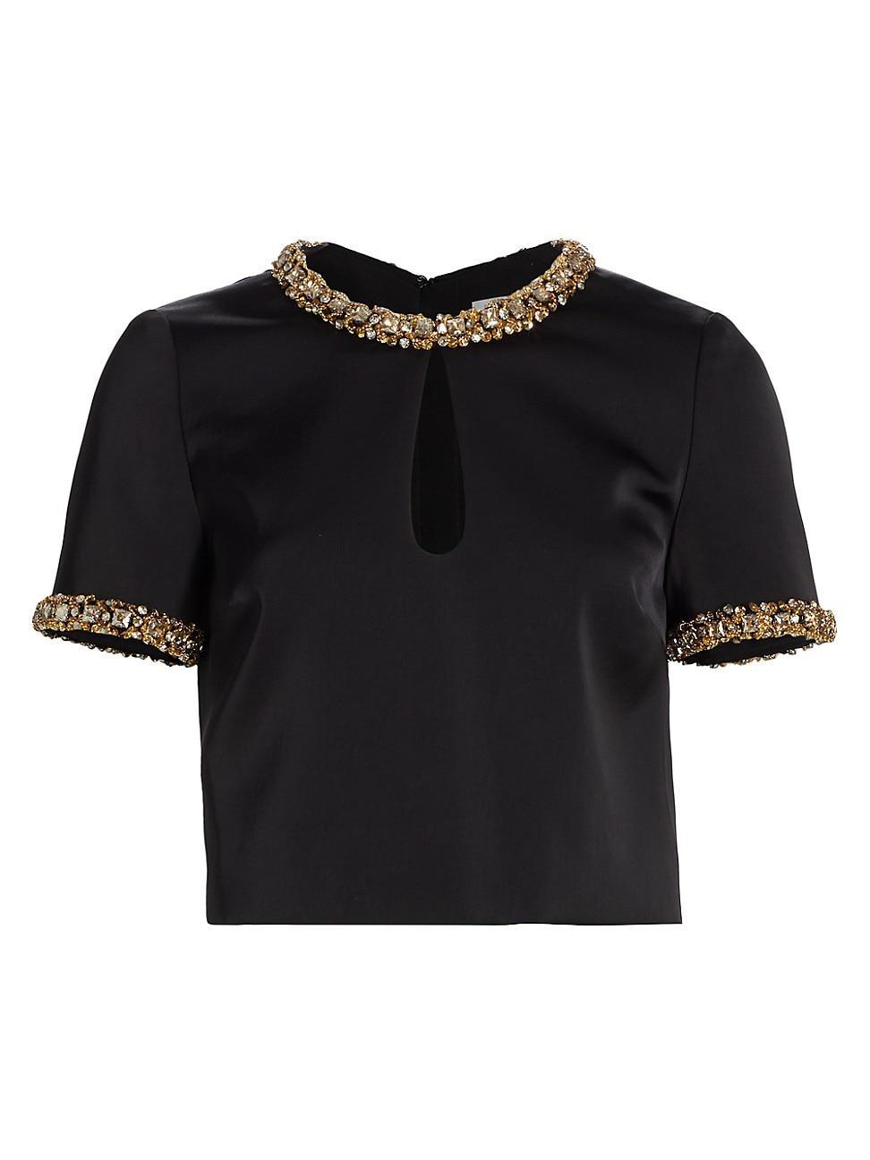 Womens Embellished Satin Top Product Image