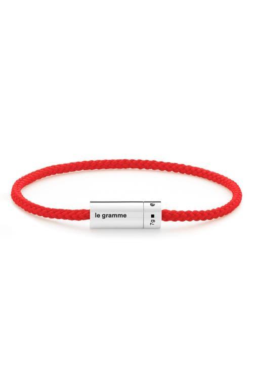 le gramme 7G Nato Polished Sterling Silver Red Cable Bracelet Product Image