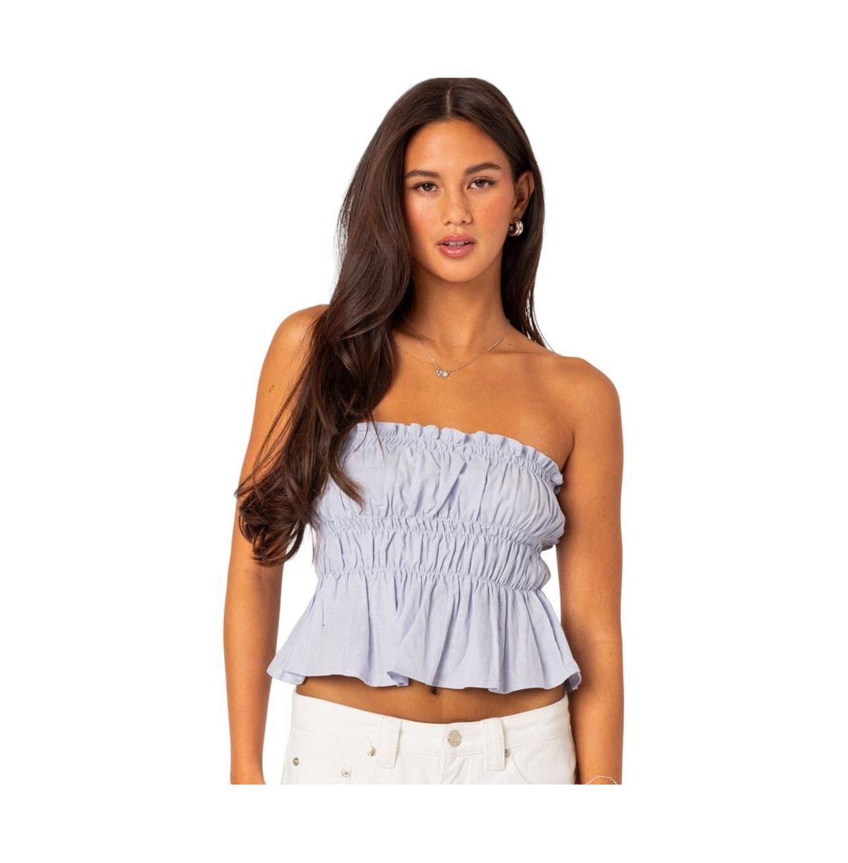 Womens Katherine linen scrunch top Product Image