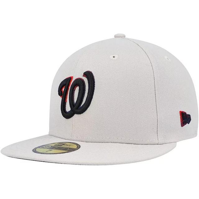 Men's New Era Khaki Washington Nationals Stone Dim Undervisor 59FIFTY Fitted Hat Product Image