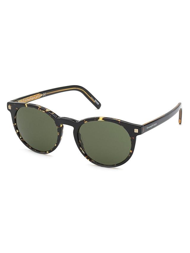 Mens Round 54MM Sunglasses - Brown Product Image