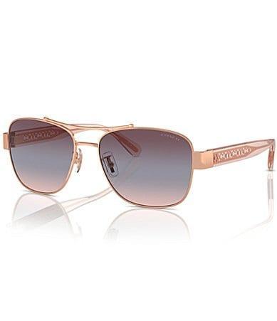 COACH Womens HC7161 56mm Aviator Sunglasses Product Image