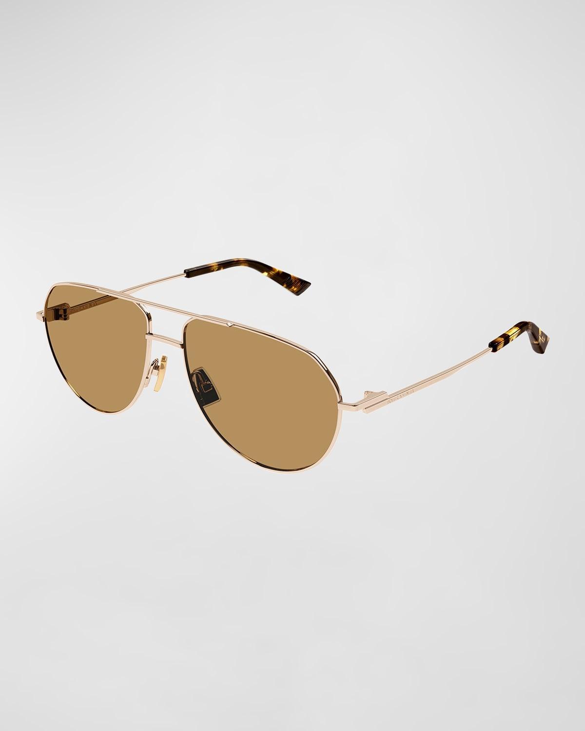 Mens Double-Bridge Metal Aviator Sunglasses Product Image