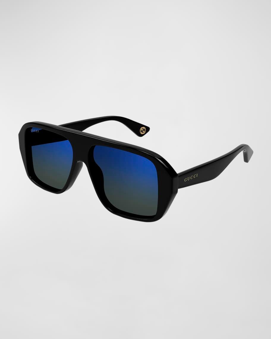 Men's Oversized Plastic Rectangle Sunglasses Product Image