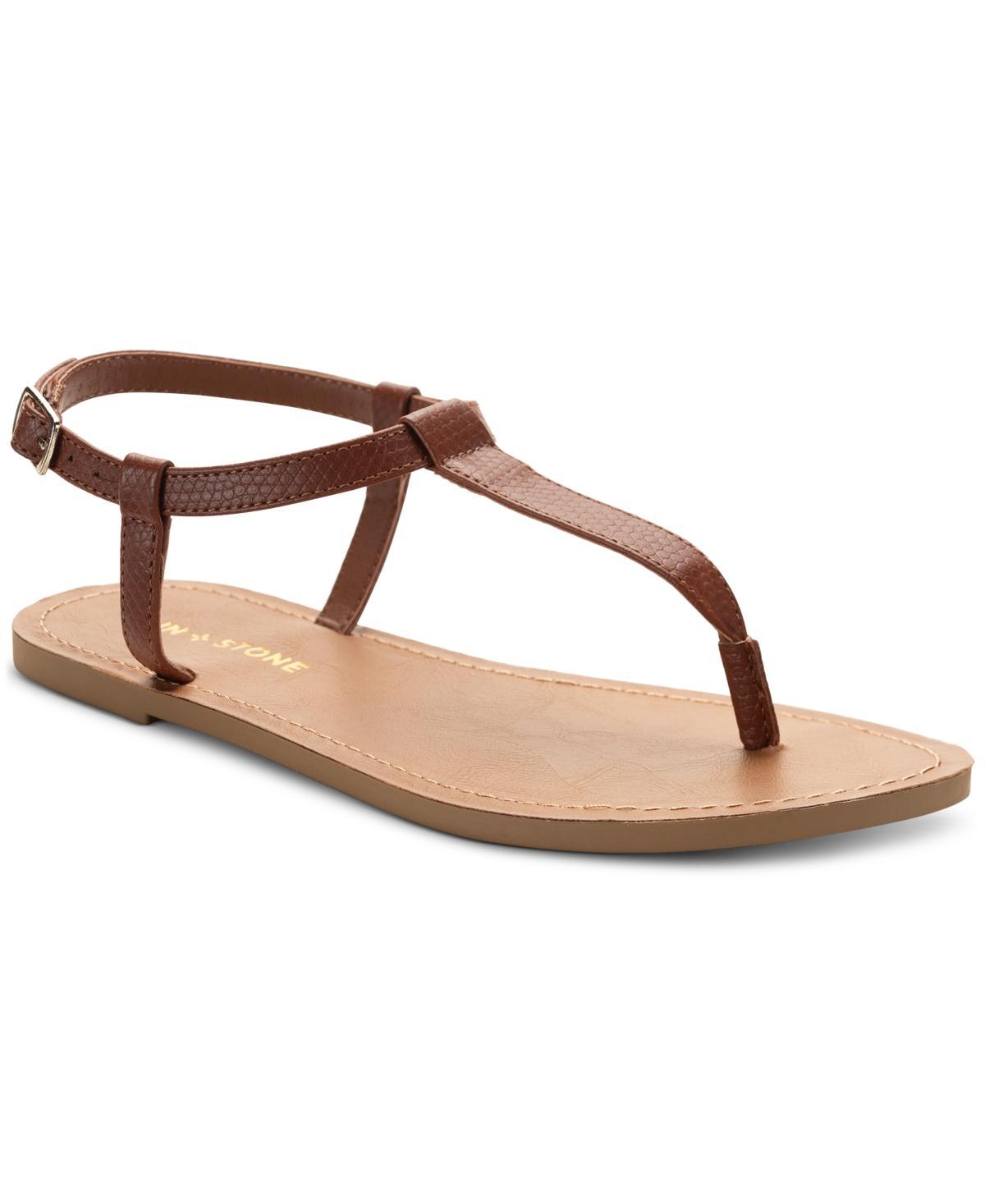 Sun + Stone Womens Krisleyy T Strap Thong Flat Sandals, Created for Macys Product Image