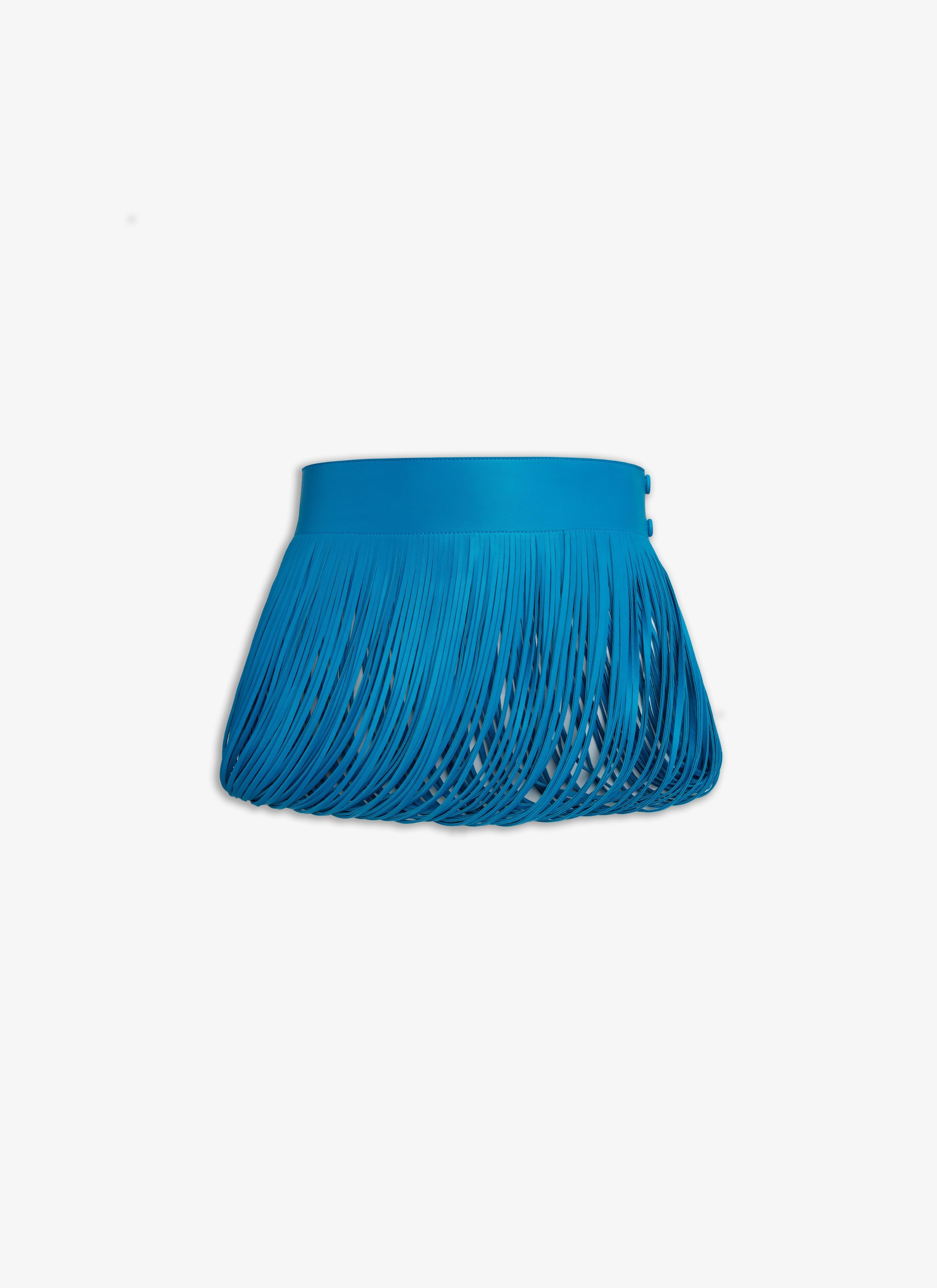 Blue FRINGED LEATHER BELT Product Image