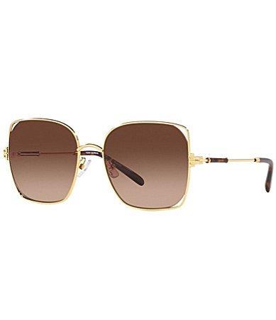 Tory Burch Womens 0TY6097 55mm Gradient Gold Polarized Square Sunglasses Product Image