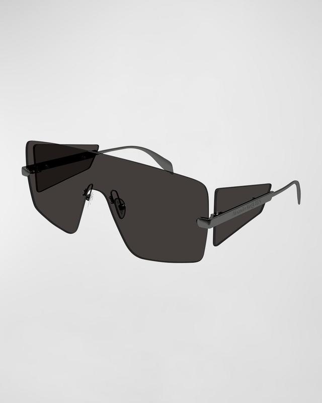 Mens Oversized Metal Shield Sunglasses Product Image