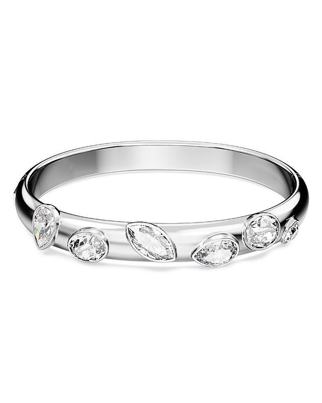 Womens Dextera Rhodium-Plated & Crystal Mixed Cuts Bangle Product Image