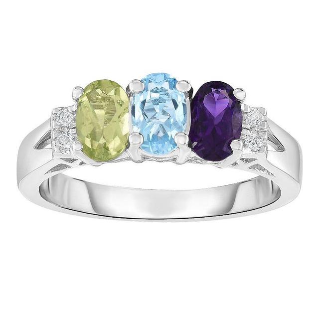 Sterling Silver Multicolor Cubic Zirconia Ring, Womens Product Image