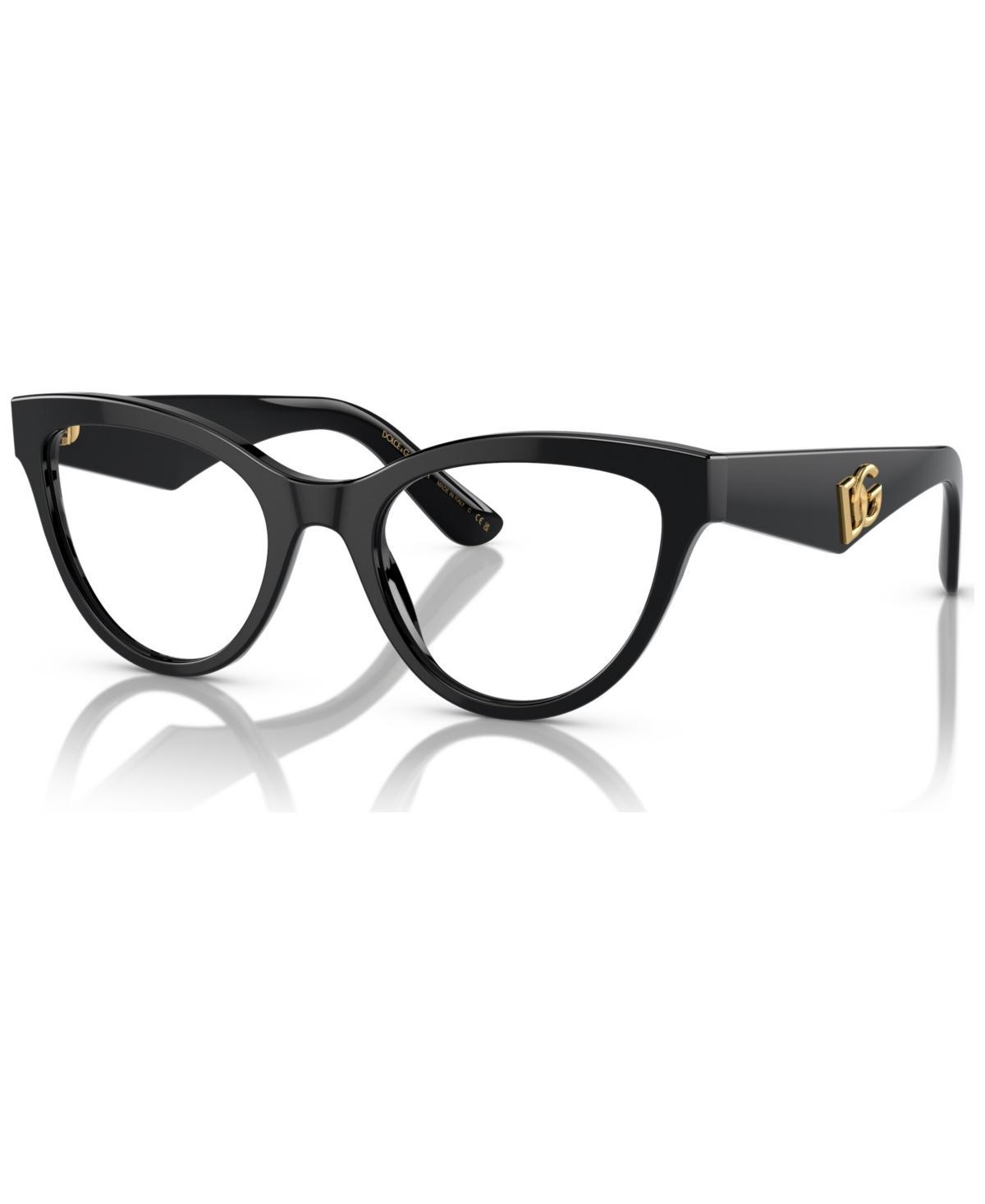 Dolce&Gabbana Womens Butterfly Eyeglasses, DG3372 50 - Black Product Image